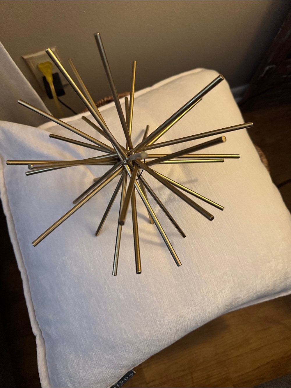 Decorative Brass Starburst Accent Sculpture - Gold